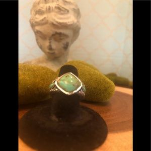 Turquoise and .925 Sterling Silver Artisan Created Ladies Sz 8 Ring